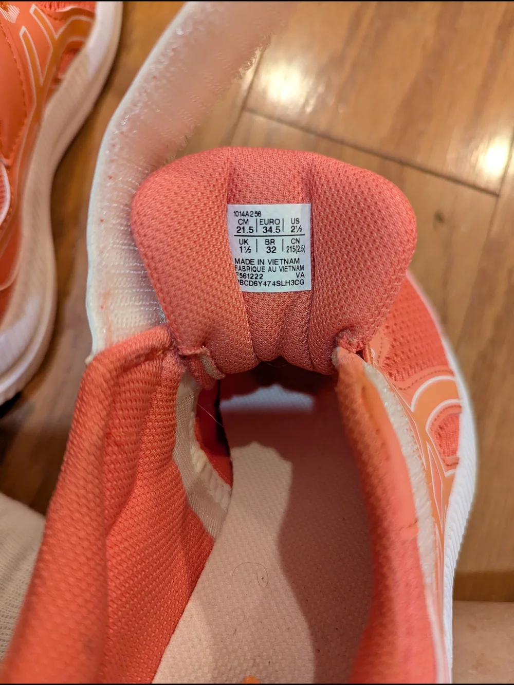 ASICS Kids Coral/Peach Athletic Sneakers with Hook-and-Loop Strap